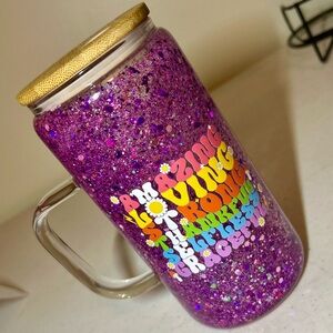 20oz GLASS Snowglobe Tumbler